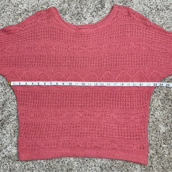 Abercrombie & Fitch Mauve Pink Mixed Open Knit Long Sleeve Sweater Medium - Picture 8 of 9